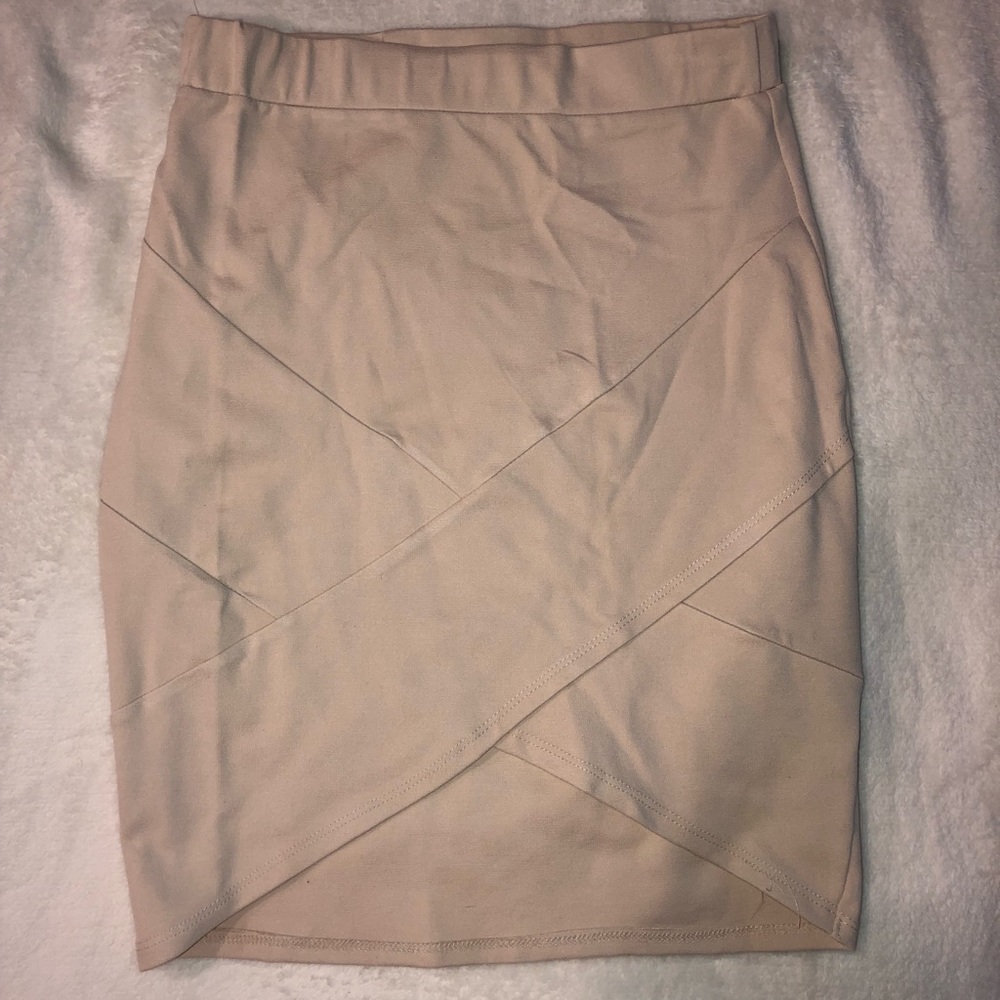 Beige Pencil Skirt